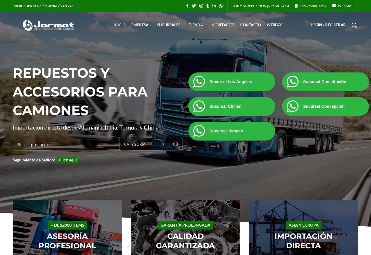 Importadora Jormat — Sitio Web y Catálogo