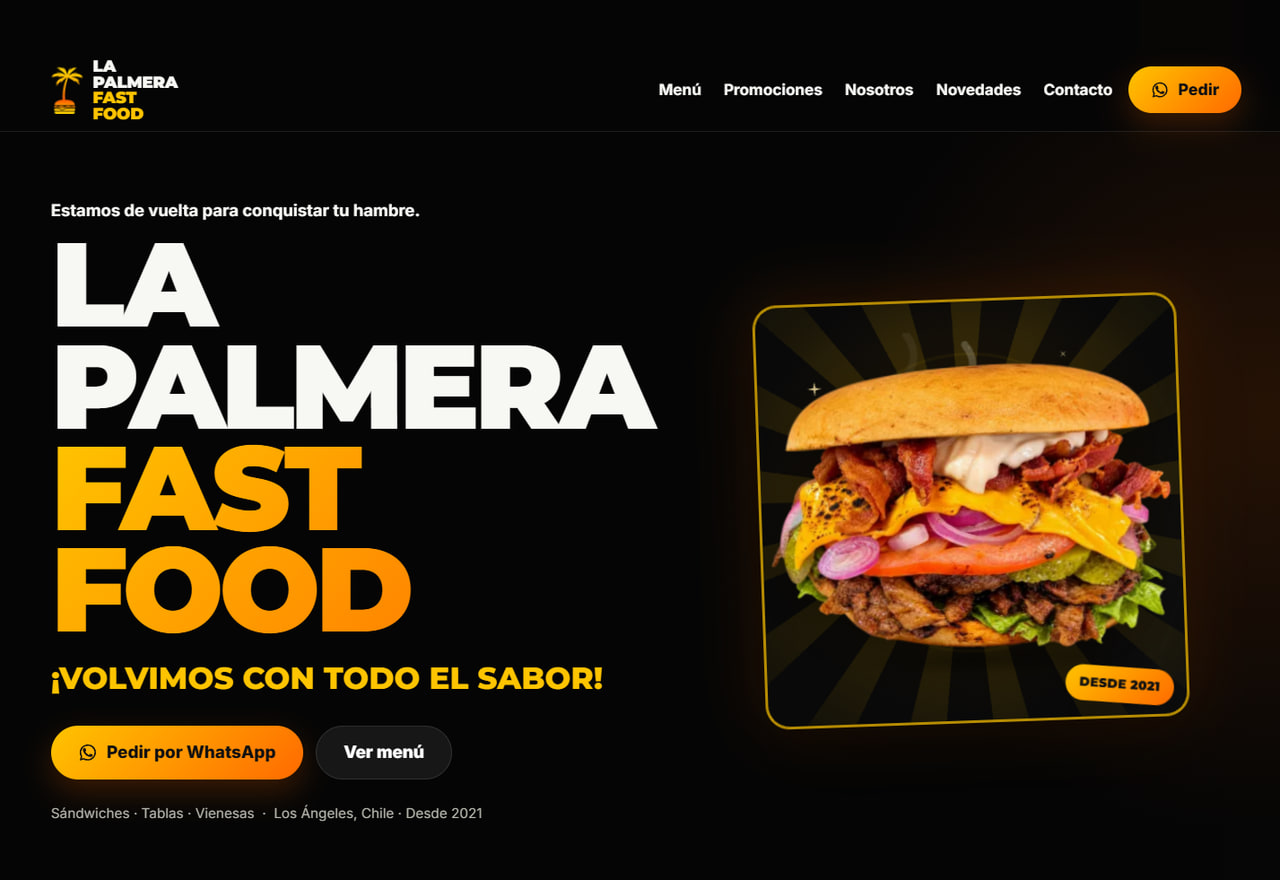 La Palmera Fast Food — Carta Digital y Pedidos por WhatsApp