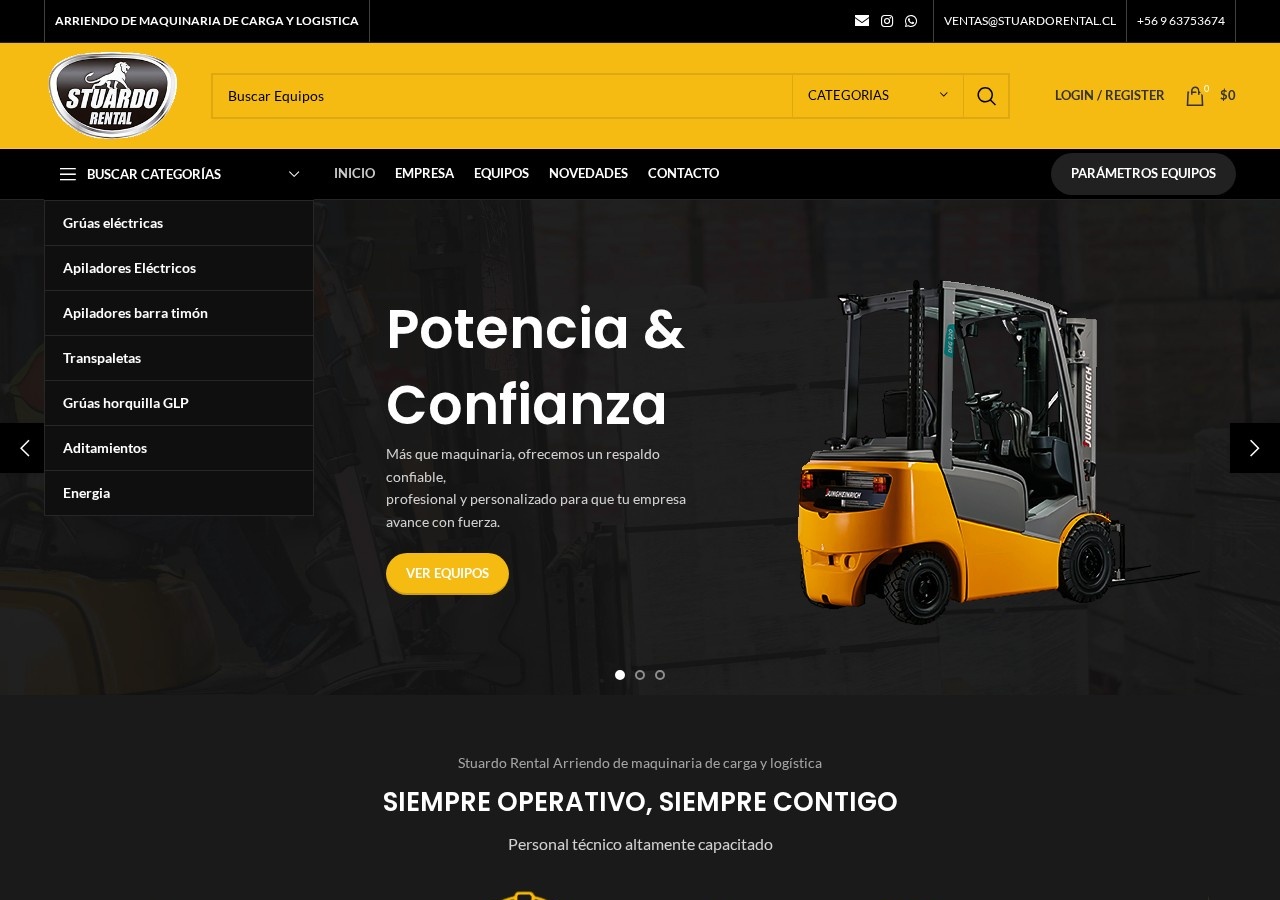 Stuardo Rental — Sitio Web de Arriendo de Maquinaria